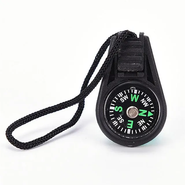 10 PCS Key Chain Mini Compass Gear Outdoor Camping Hiking Navigator Utility Gear Survival Pocket Compass Tool(Black)