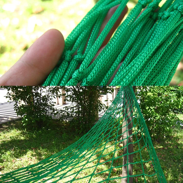 9 Strand Nylon Rope Hammock Portable Camping Leisure Mesh Hammock(Military Green)