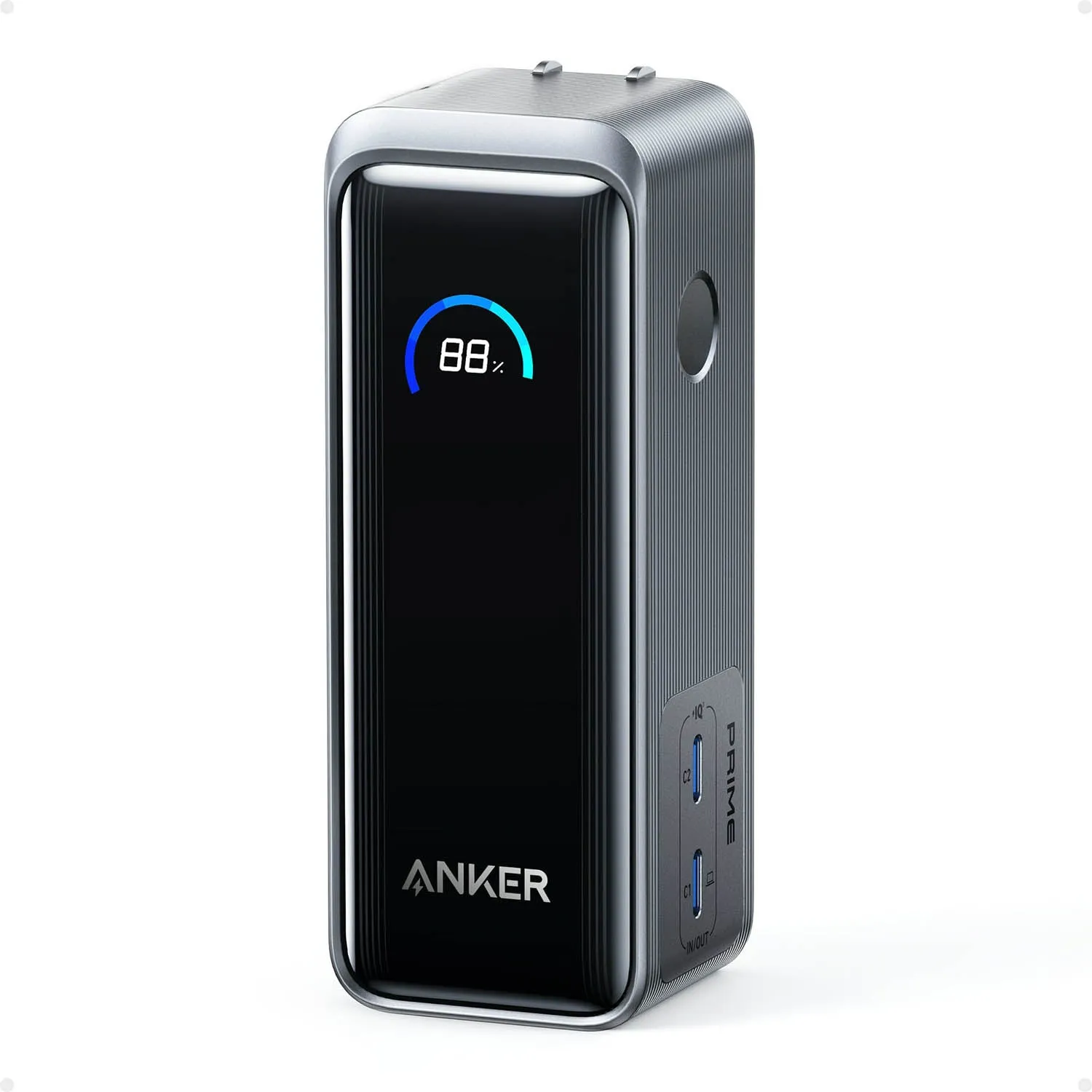 Anker Prime 10K mAh 65W Fusion Power Bank W/ Built-In Usb-C Cable & Digital Display - Black