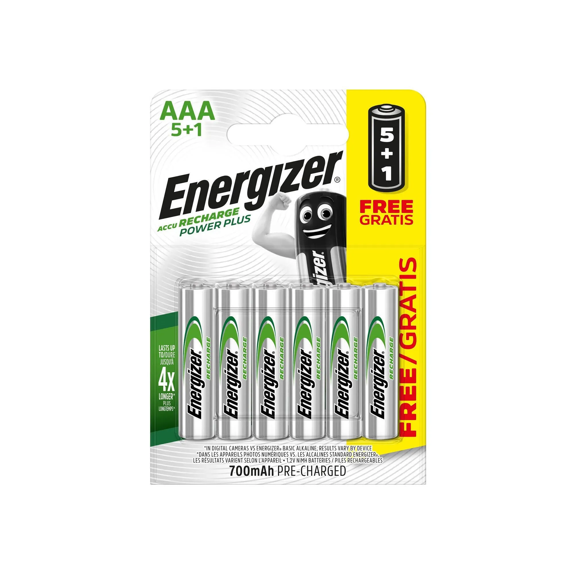 Batteries Energizer NiMH 5 1 AAA/HR3 700 mAh, silver