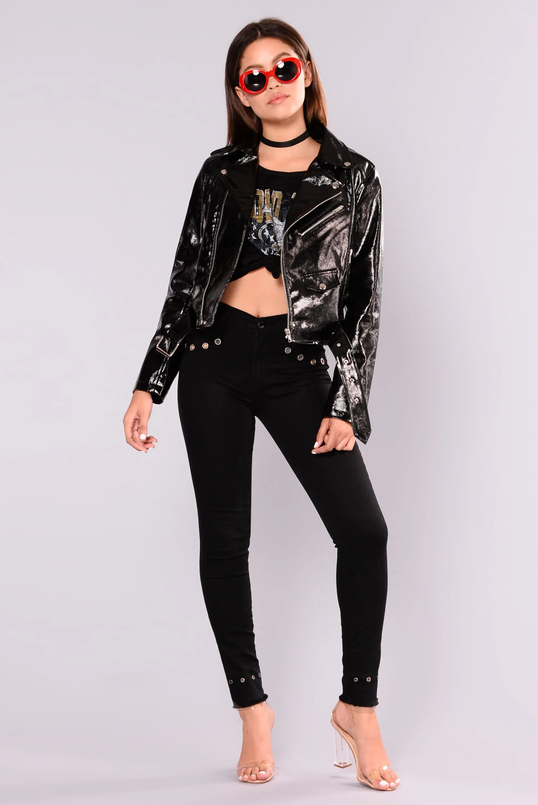 Better Work It Patent Leather Jacket - Black