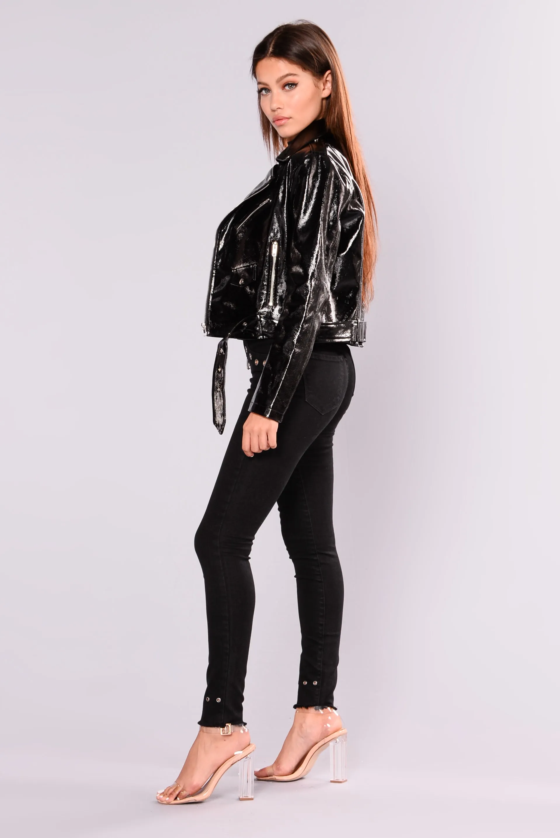 Better Work It Patent Leather Jacket - Black