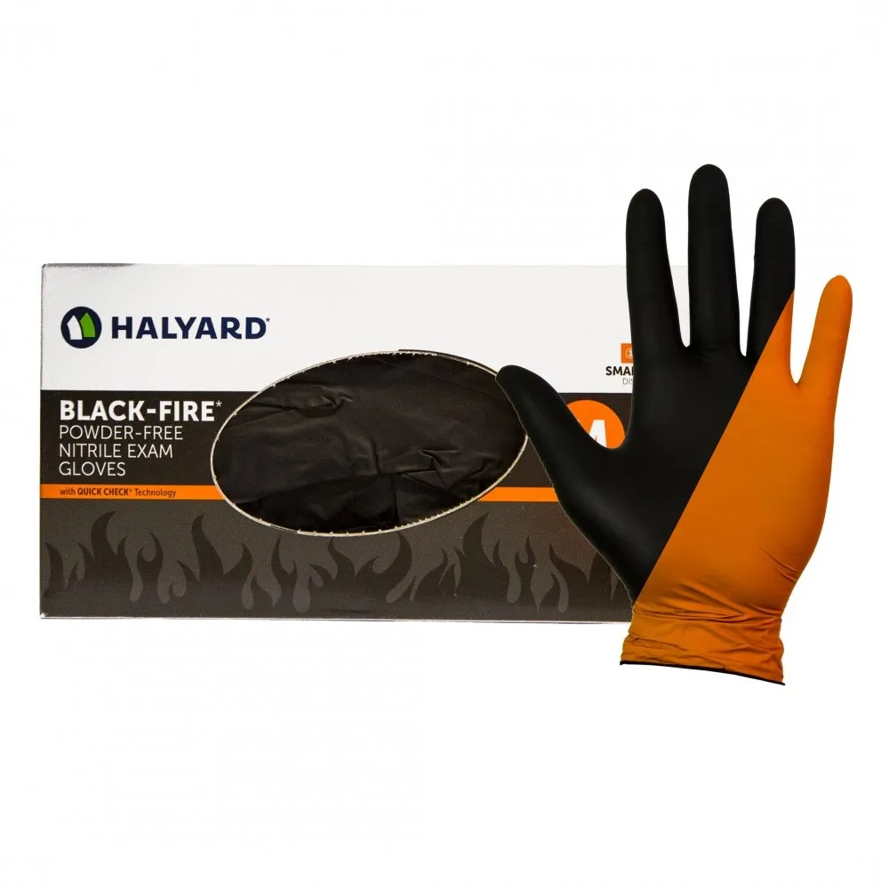 Black Fire Nitrile Breach Detection Gloves