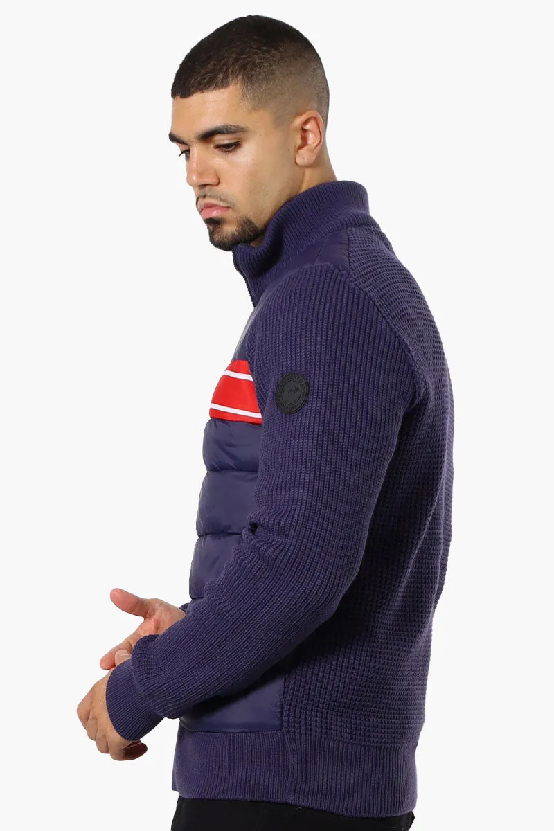 Canada Weather Gear Striped Sweater Knit Lightweight Jacket - Navy