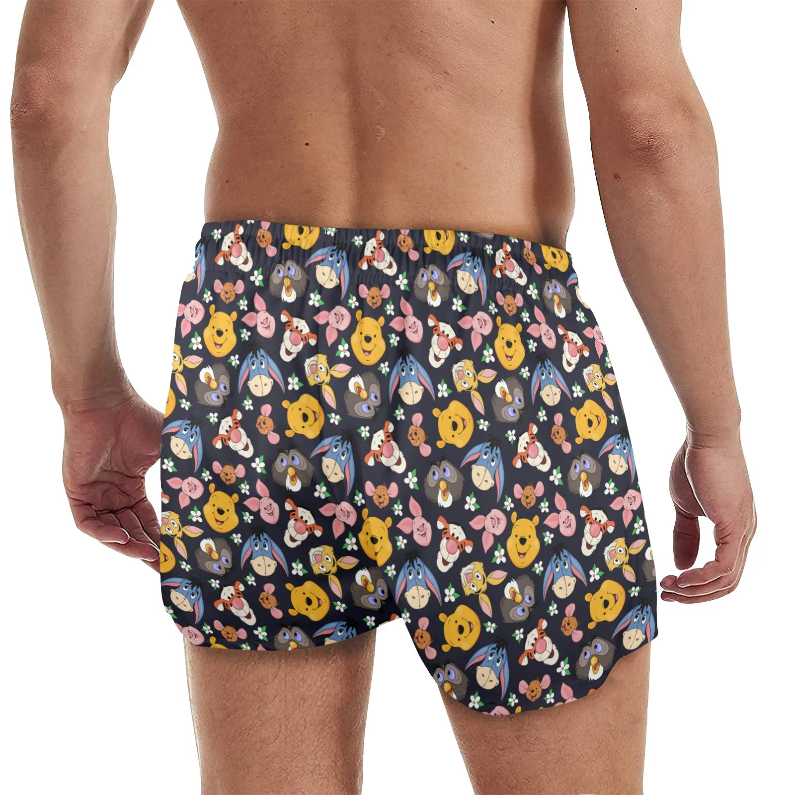 Disney Winnie The Pooh Hundred Acre Wood Friends Men's Quick Dry Athletic Shorts