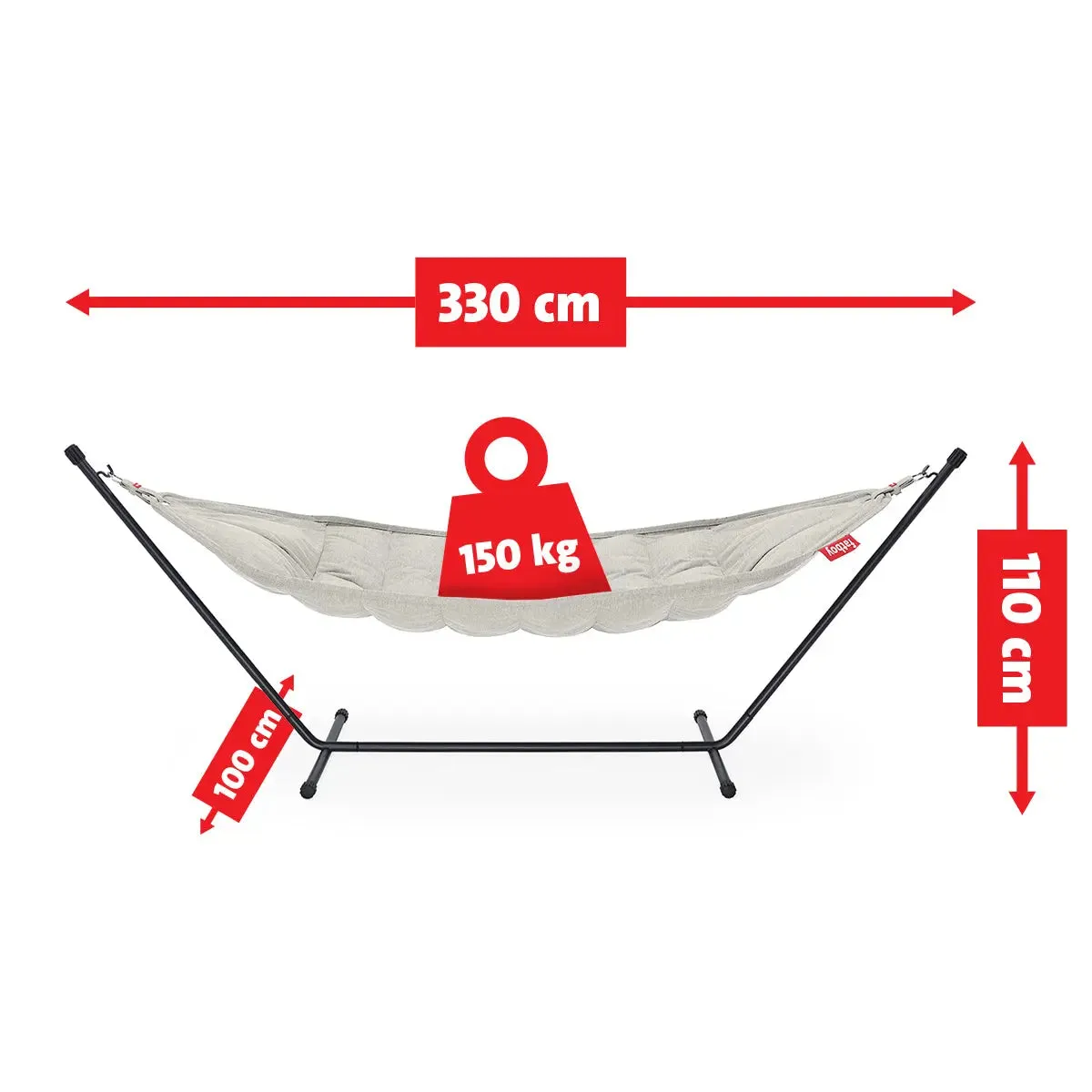 Fatboy Superb Hammock with Pillow and Black Frame (Mist)