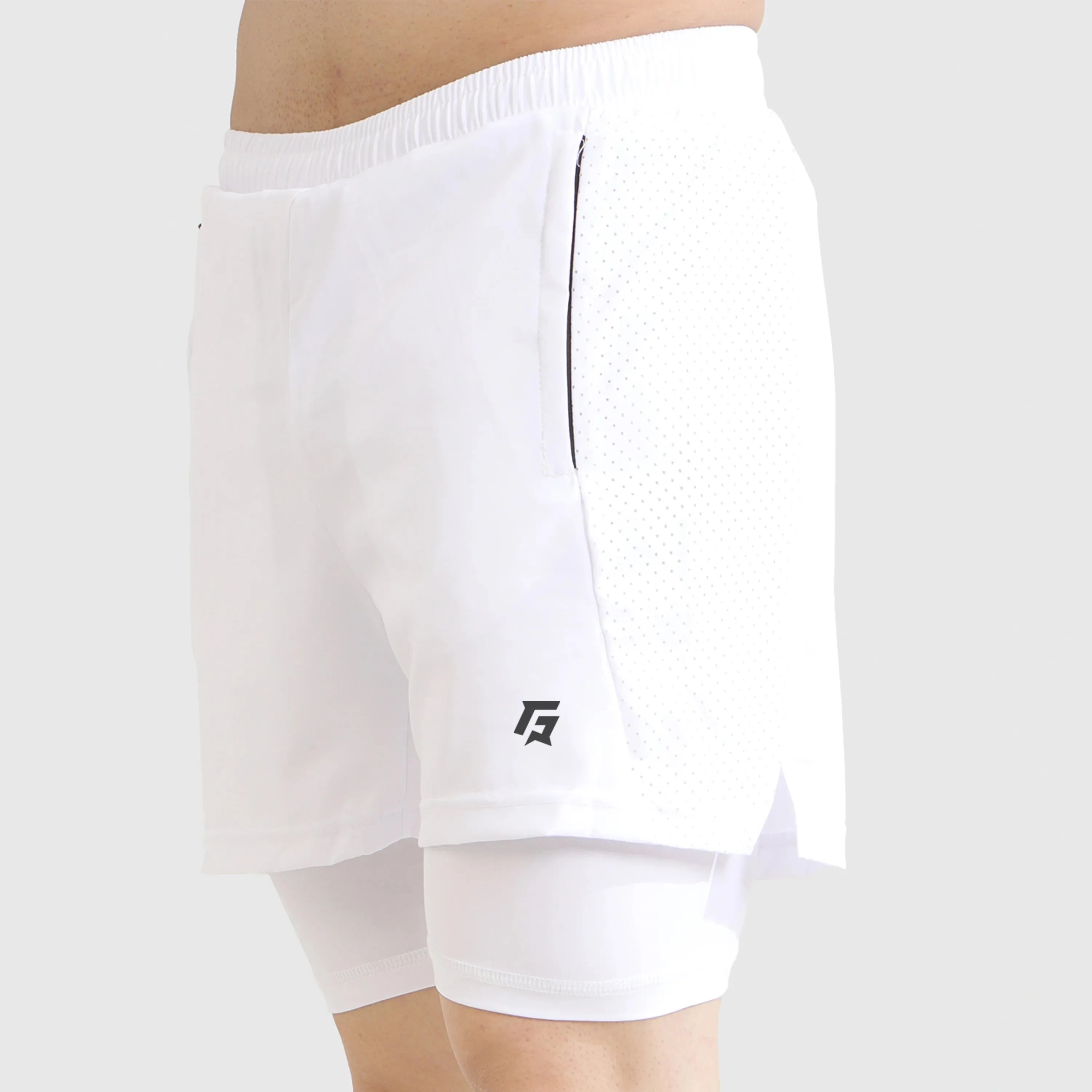 GA Laser Grip Shorts (White)