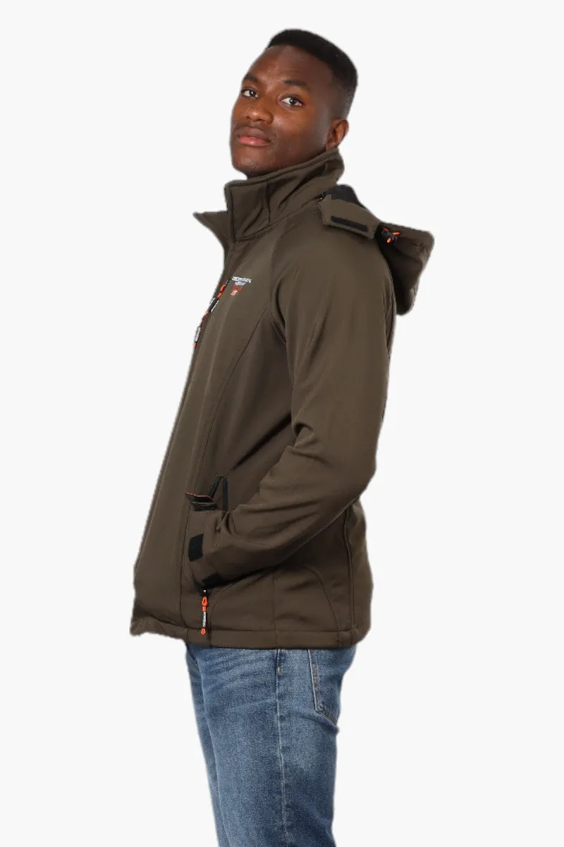 Geographical Norway Hooded Fleece Lined Lightweight Jacket - Olive