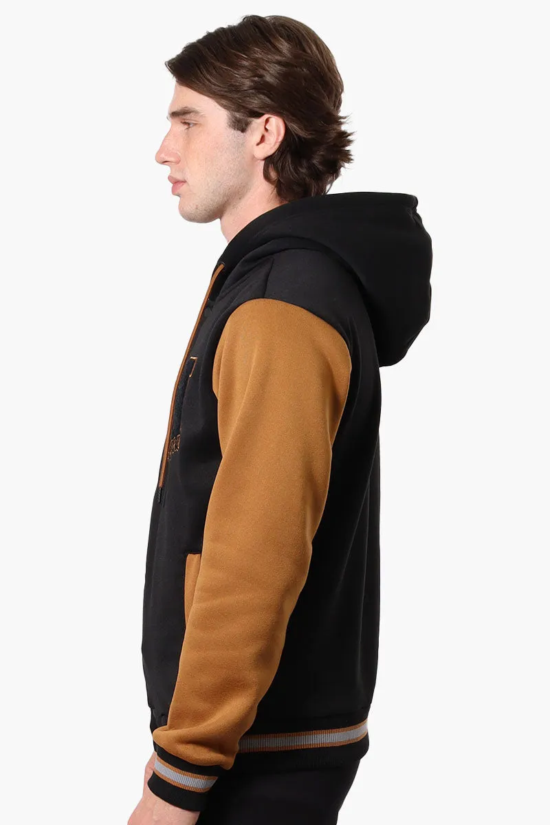 Mecca Colour Block Varsity Lightweight Jacket - Brown