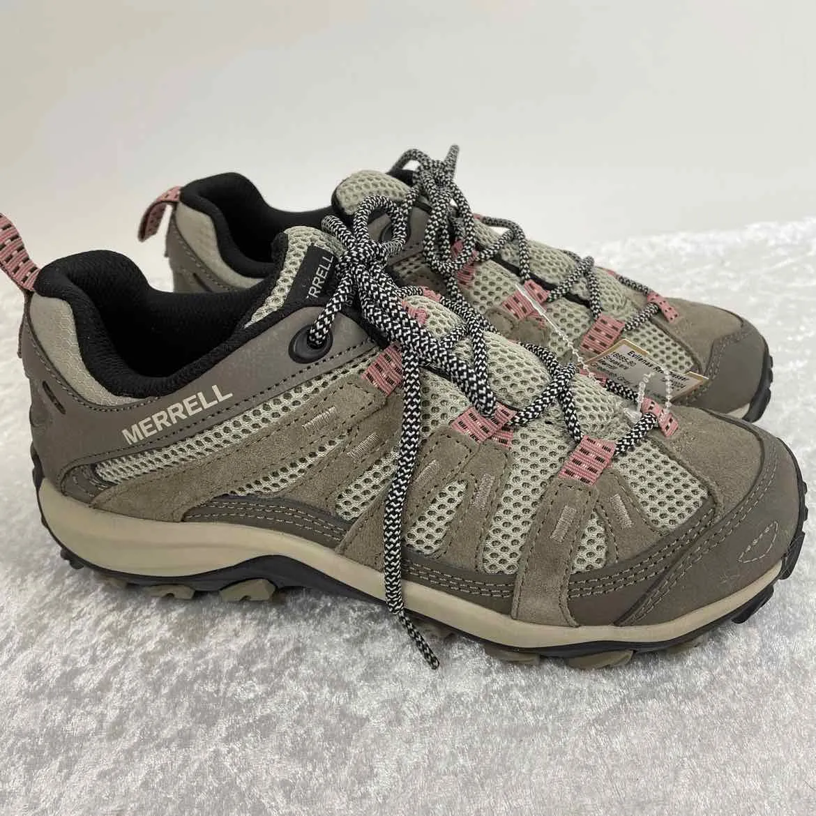 Merrill Women Size 7.5 Greenish Gray Mesh Hiking Sneakers