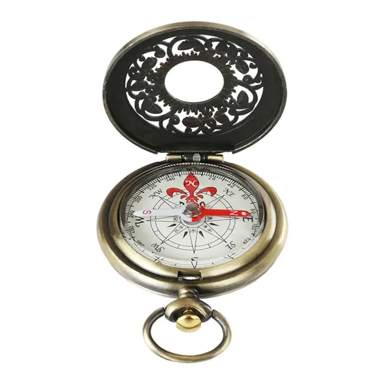 Nisa J35B Retro Pocket Watch Hollow Flip Compass