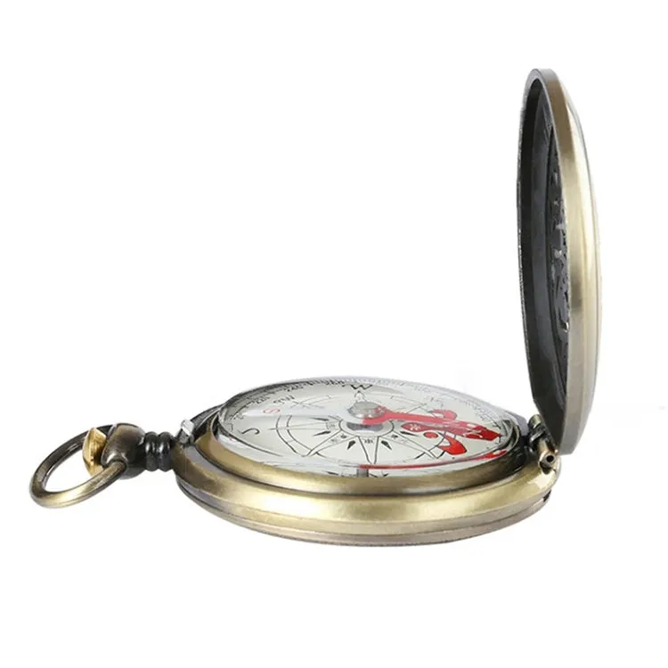 Nisa J35B Retro Pocket Watch Hollow Flip Compass