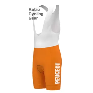 Orange PEUGEOT Retro Bib Cycling Shorts