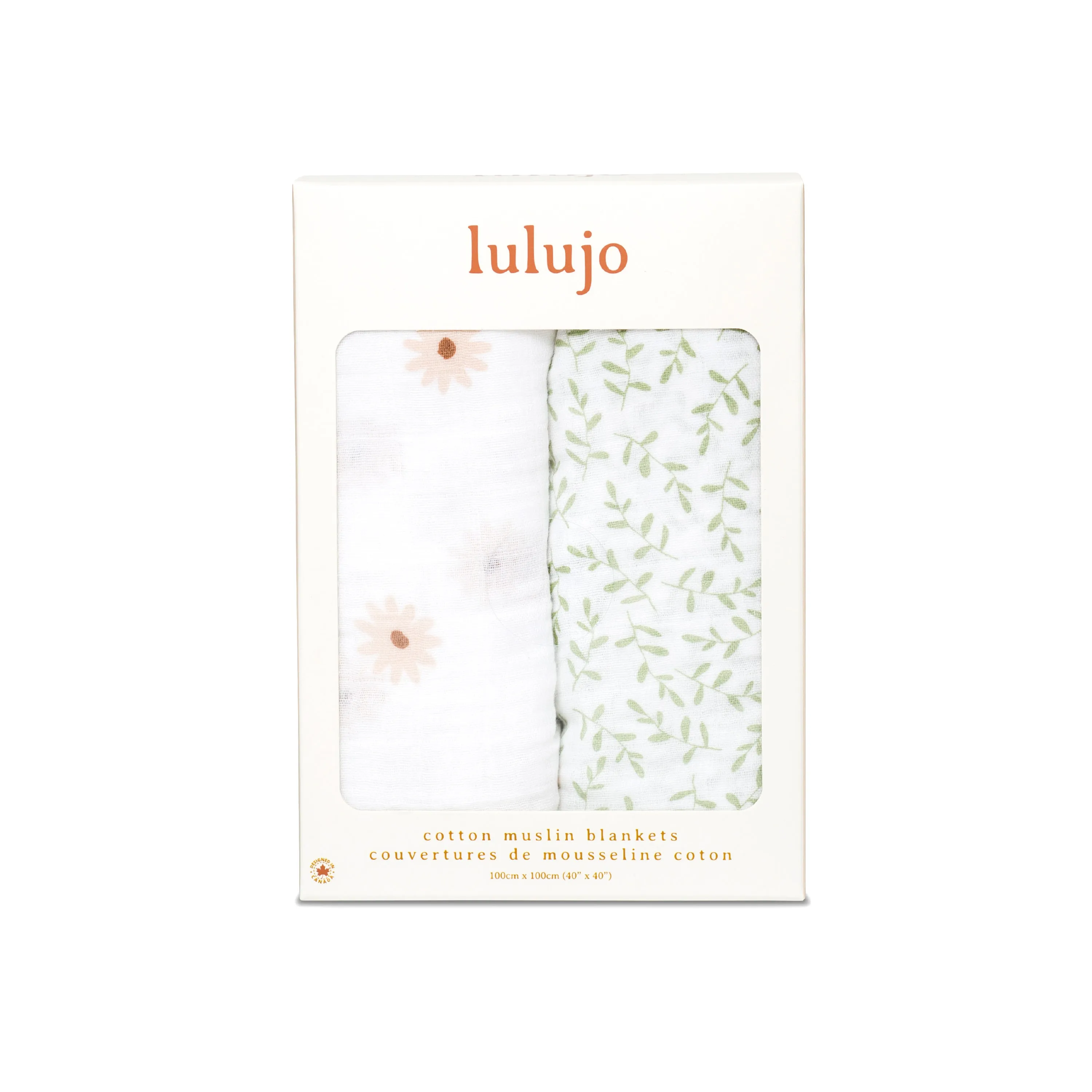 Pack of 2 Swaddle Blankets Multipurpose Muslins  - Daisy / Greenery