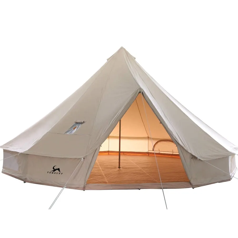 versatile Canvas Tent Bell Tent Yurt with Stove Jack Zipped Floor for Glamping 10ft/3m Dia 38LBS