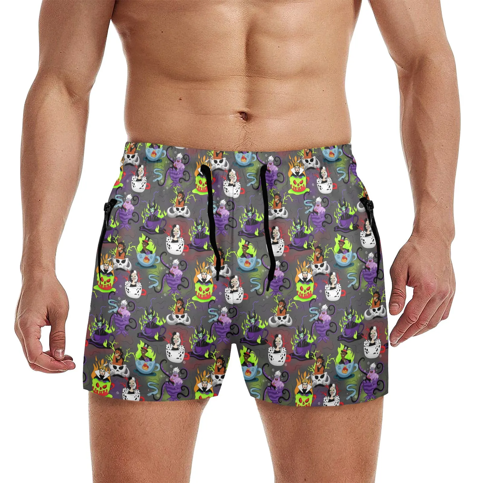 Villain Tea Cups Men's Quick Dry Athletic Shorts