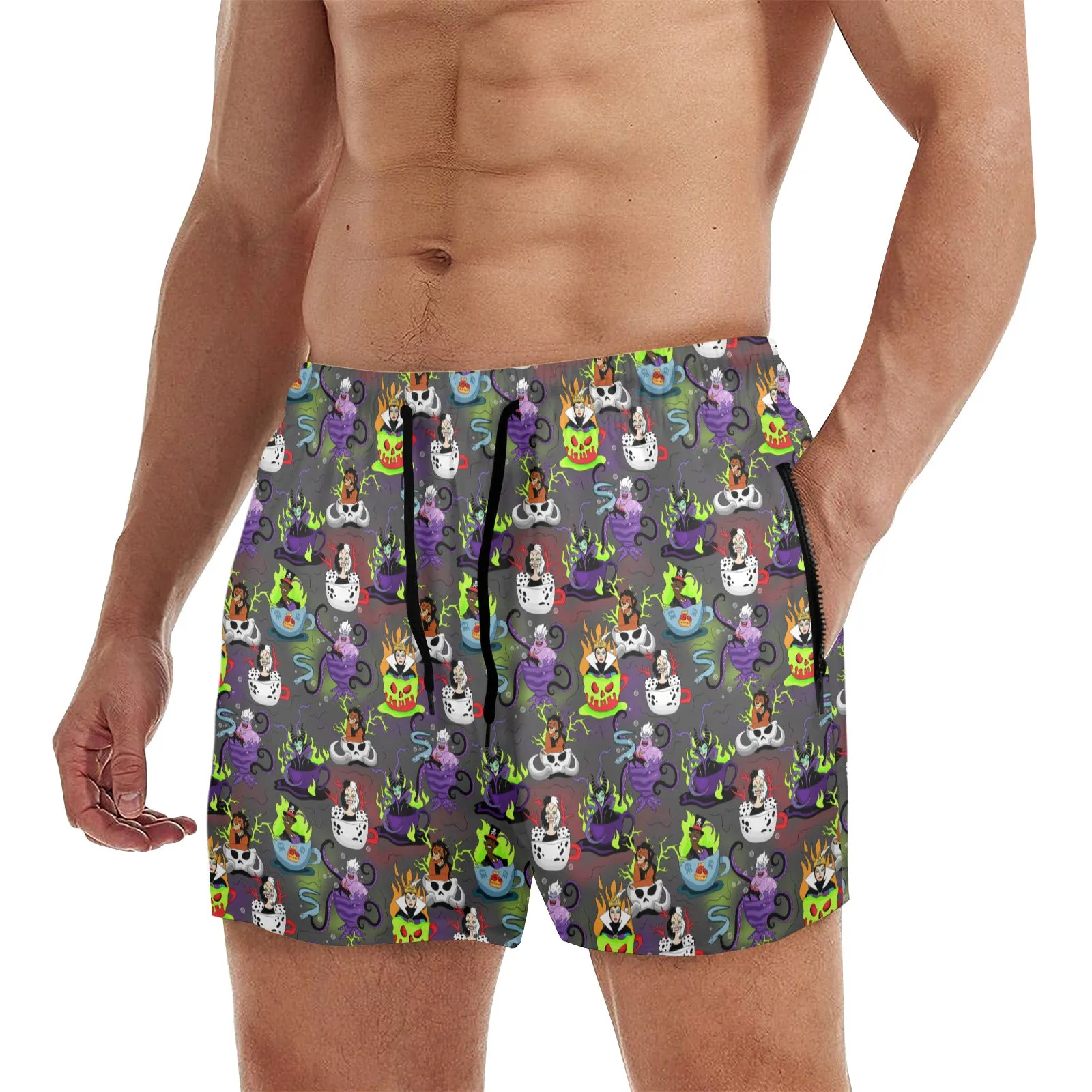 Villain Tea Cups Men's Quick Dry Athletic Shorts