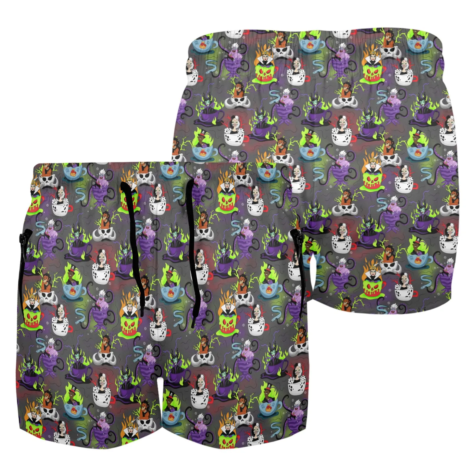 Villain Tea Cups Men's Quick Dry Athletic Shorts